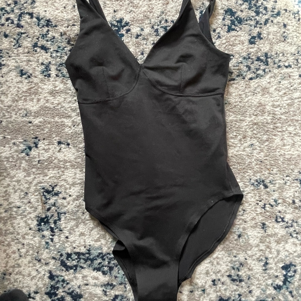 Black V-Neck Bodysuit